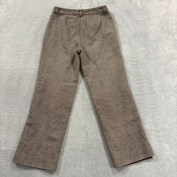 LL Bean Pants Straight Leg 4P Brown‎ Houndstooth Cotton Lined Classic Fit Womens - Picture 2 of 10